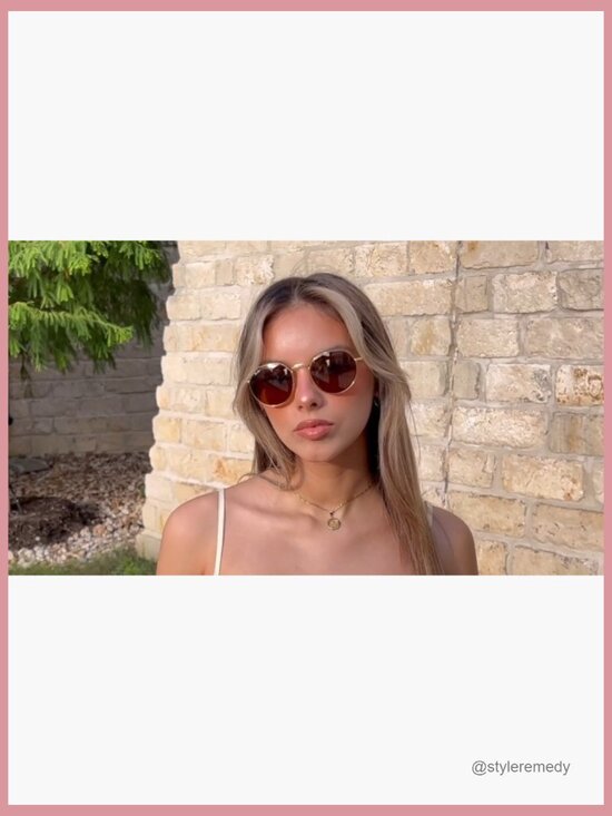 Metal Frame Round Sunglasses with Glass Lens UV Protection main image 4